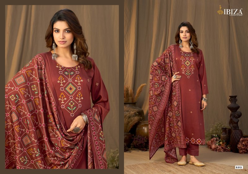 Butterfly By Ibiza Viscose Pashmina Satin Dress Material
